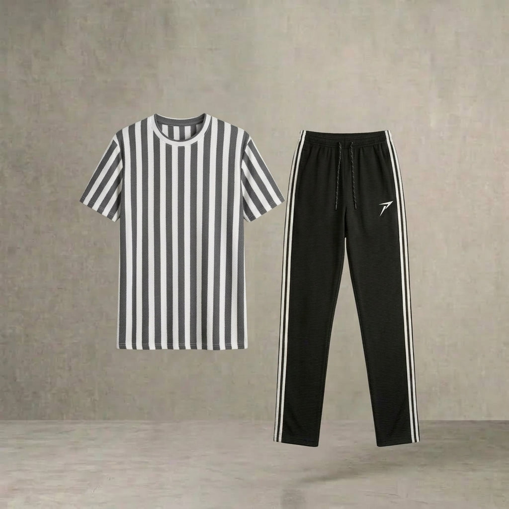 Prime Zone Grey Stripe Old Money Men's Tracksuit