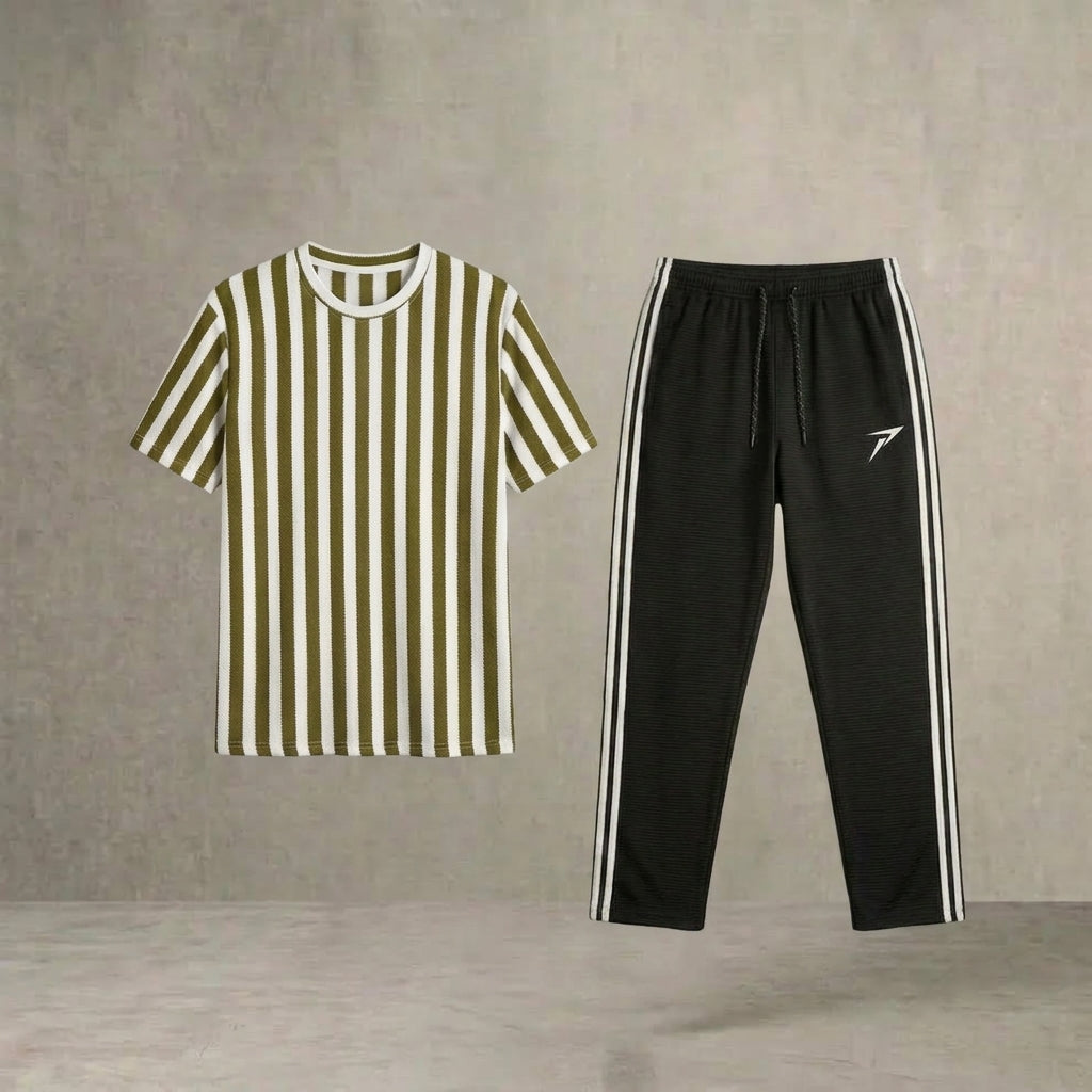 Prime Zone Mustard Stripe Old Money Men's Tracksuit
