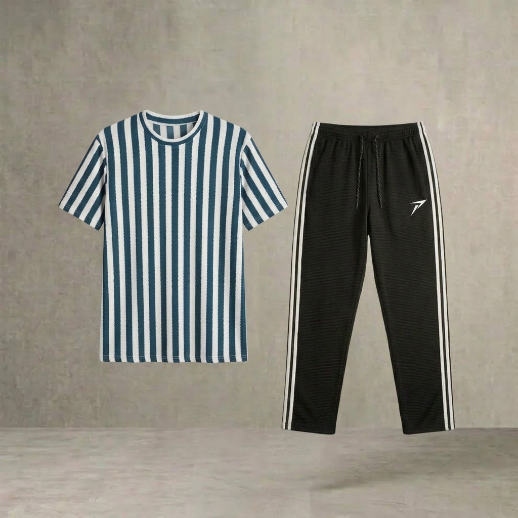 Prime Zone Blue Stripe Old Money Men's Tracksuit