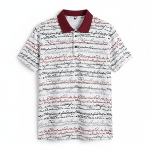 Script Print Polo Shirt Front View