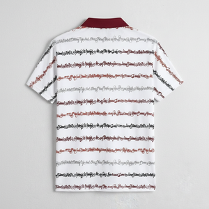 Script Print Polo Shirt Back View
