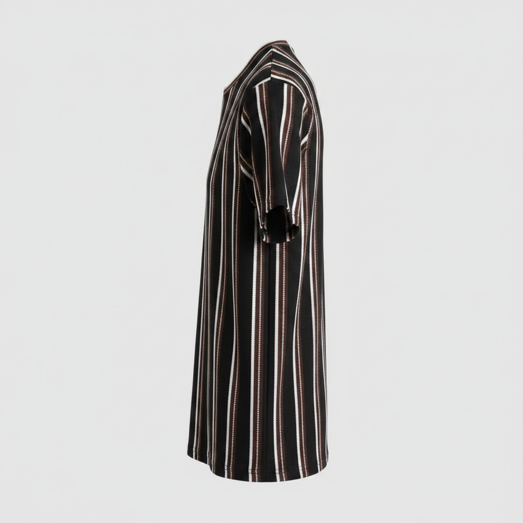 Black Striped T-Shirt Side View