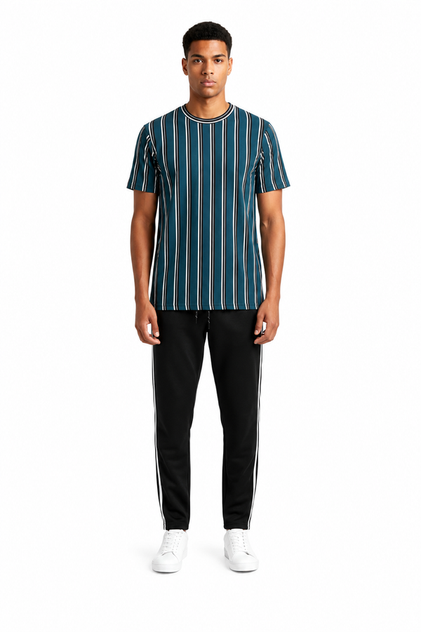 Black Striped Track Pants