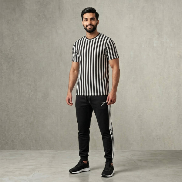 Prime Zone Black Stripe Old Money Men's Tracksuit