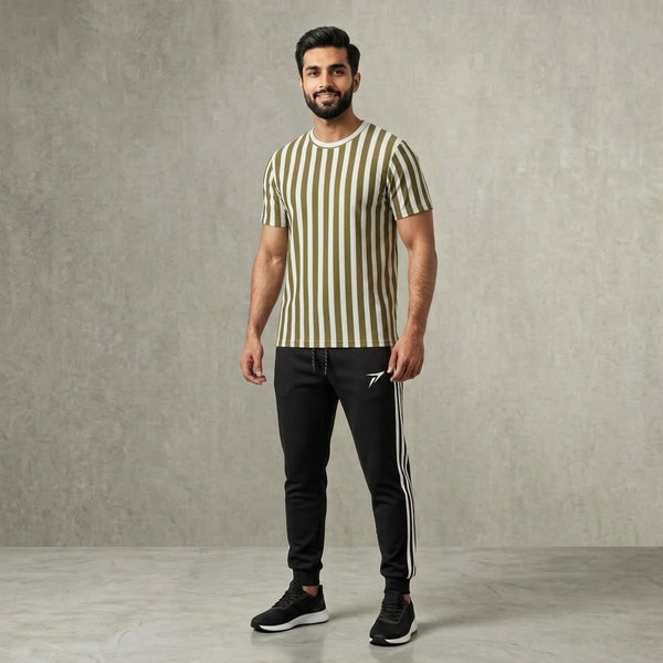 Prime Zone Mustard Stripe Old Money Men's Tracksuit