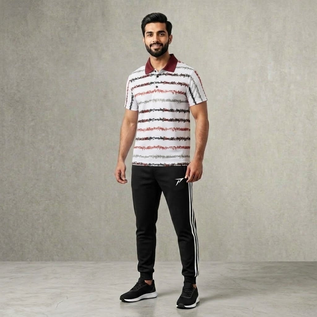 Black Striped Track Pants