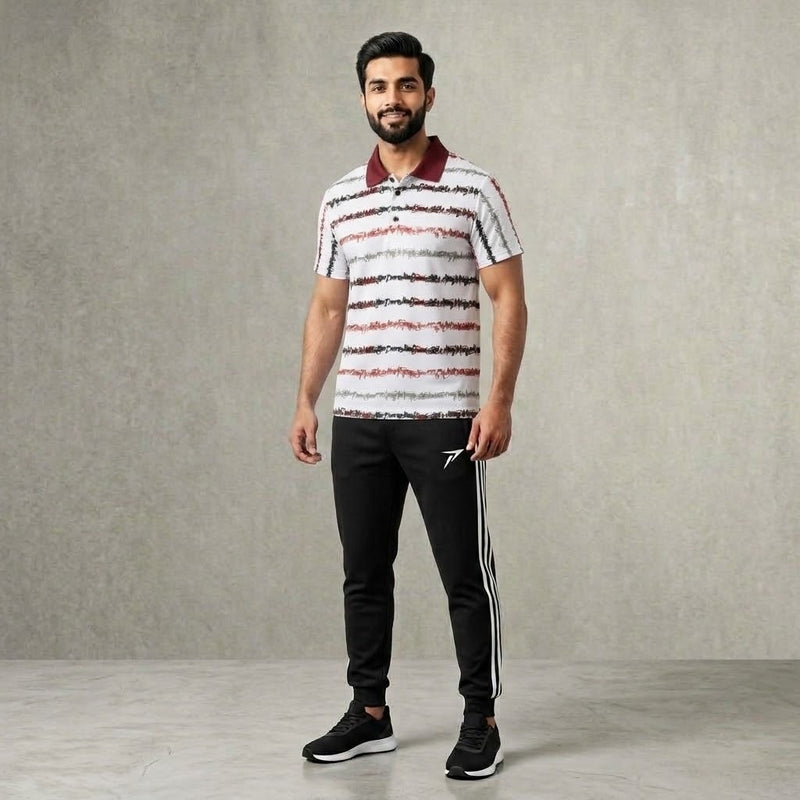Black Striped Track Pants
