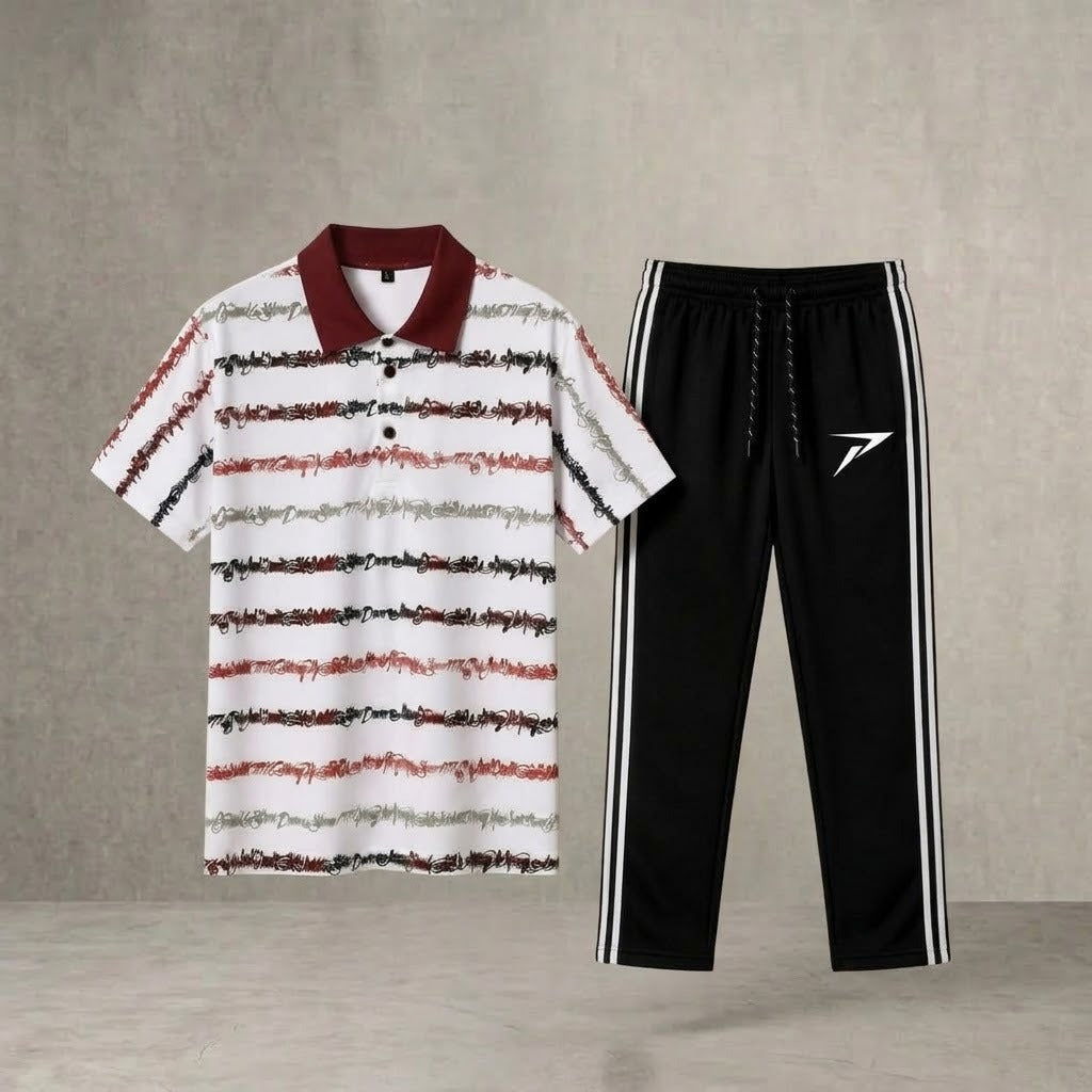 Black Striped Track Pants