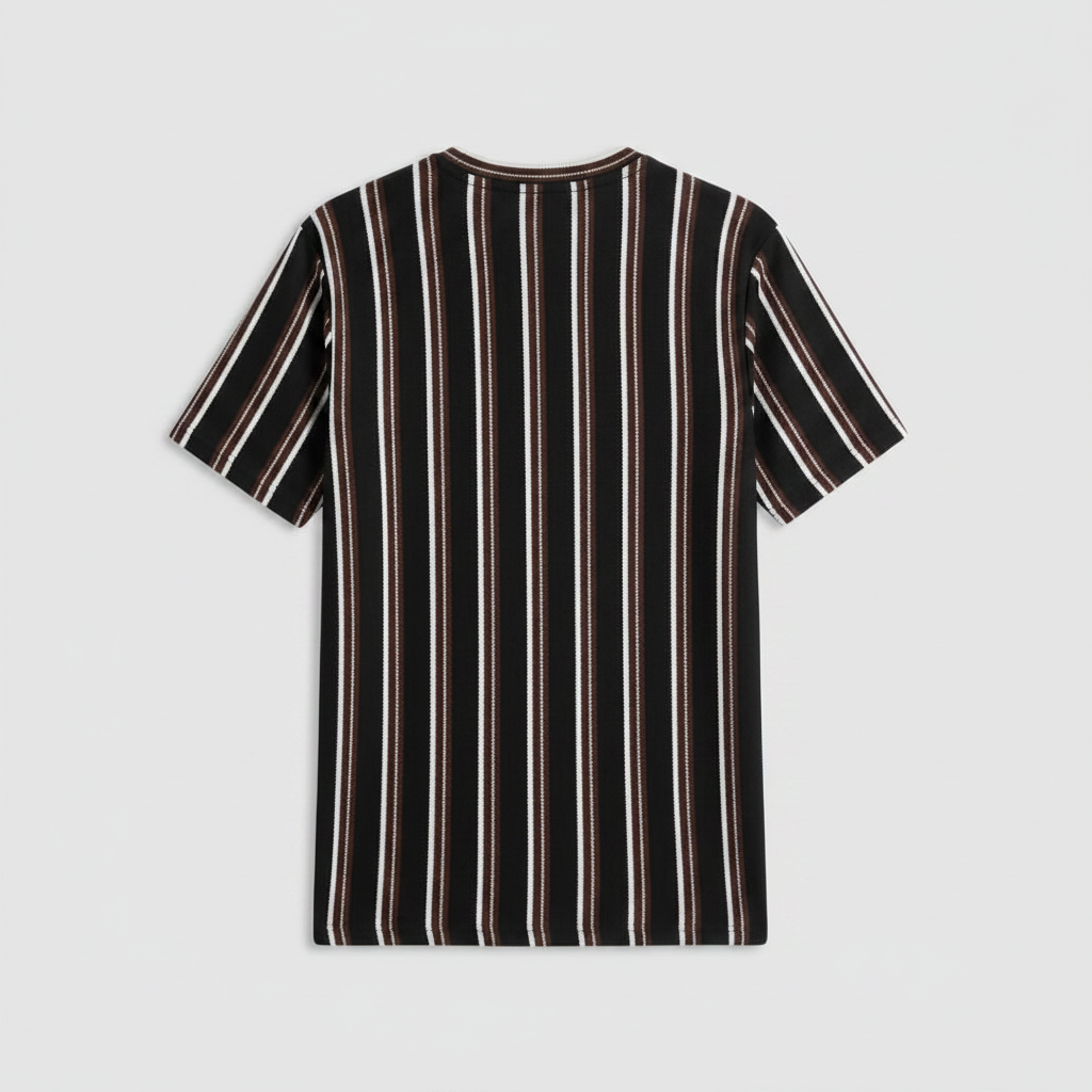 Black Striped T-Shirt Back View