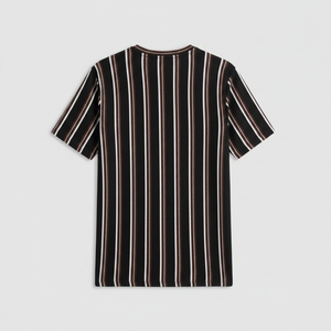 Black Striped T-Shirt Back View